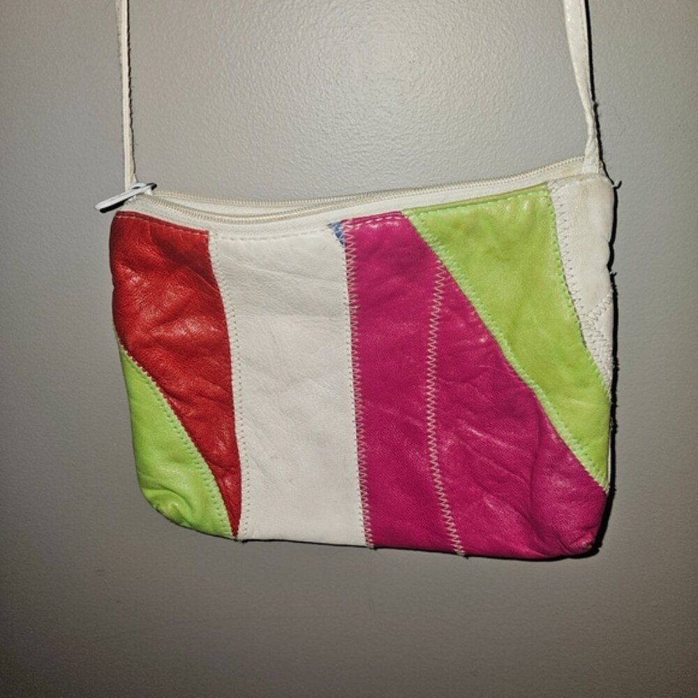 Vintage leather Patchwork Purse - image 3